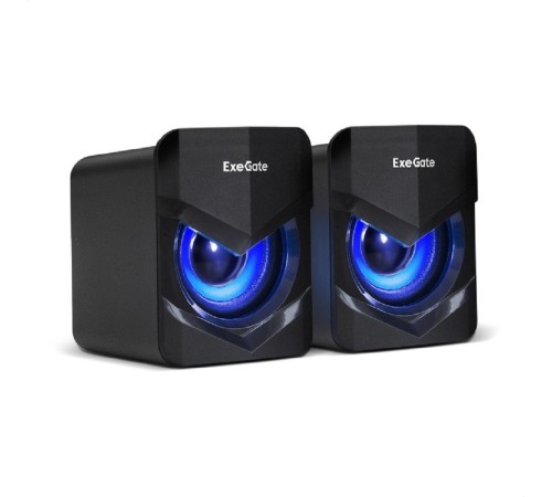 Exegate EX289685RUS Акустическая система 2.0 ExeGate Accord 200 (питание USB, 2х3Вт (6Вт RMS), 60-20000Гц,цвет черный, синяя подсветка)