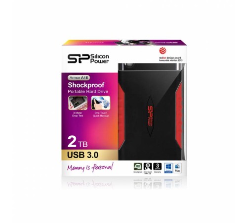 Silicon Power Portable HDD 1TB Silicon Power Armor A15, 2.5", USB 3.1, Черный/Красный Silicon Power Portable HDD 1TB Silicon Power Armor A15, 2.5", USB 3.1, Черный/Красный