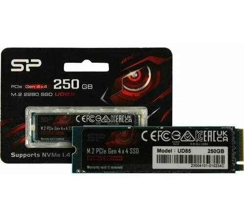 Накопитель SSD Silicon Power PCI-E 4.0 x4 250Gb SP250GBP44UD8505 M-Series UD85 M.2 2280 Накопитель SSD Silicon Power PCI-E 4.0 x4 250Gb SP250GBP44UD8505 M-Series UD85 M.2 2280
