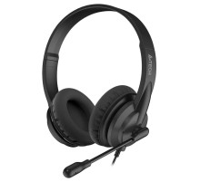 Наушники с микрофоном A4Tech HS-10 черный 2м накладные оголовье (HS-10/3.5MM PLUG/BLACK)