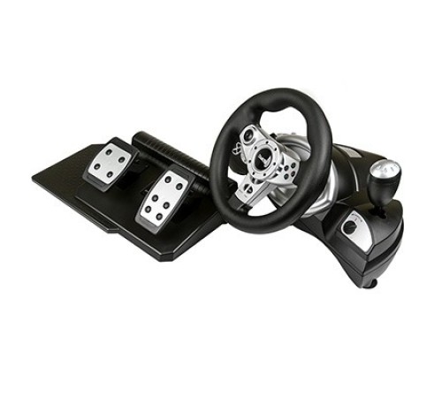 Dialog Игровой руль GW-155VR CyberPilot - эф.вибрации, 2 педали, рычаг ПП, PC USB
