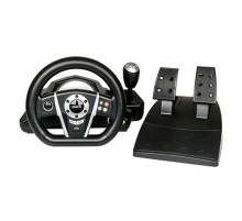 Игровой руль GW-235VR Dialog GranTourismo- вибро, 2педали+рычаг, PC USB/PS4&3/XB1&360/Android/Switch