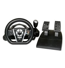 Игровой руль GW-235VR Dialog GranTourismo- вибро, 2педали+рычаг, PC USB/PS4&3/XB1&360/Android/Switch