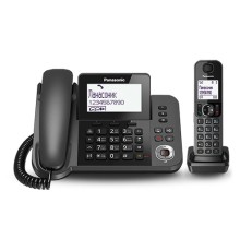 Р/Телефон Dect Panasonic KX-TGF320RUM черный металлик автооветчик АОН