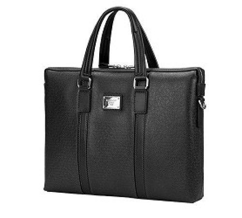 Сумка Continent  CM-142 Black  {полиэстр/эко кожа, черная 15.6"}