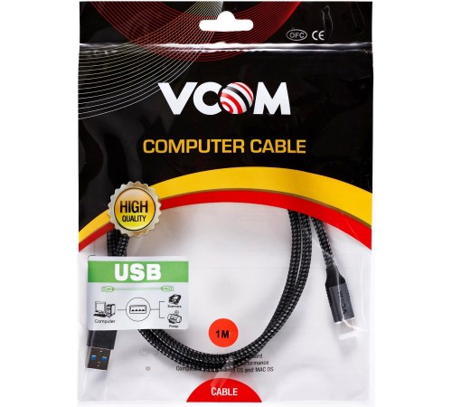 Кабель USB3.2 Gen2, AM->CM, 10Gbs, All Shell 1м VCOM <CU401M-1M> Кабель VCOM 1 м (CU401M-1M) Кабель USB3.2 Gen2, AM->CM, 10Gbs, All Shell 1м VCOM <CU401M-1M> Кабель VCOM 1 м (CU401M-1M)