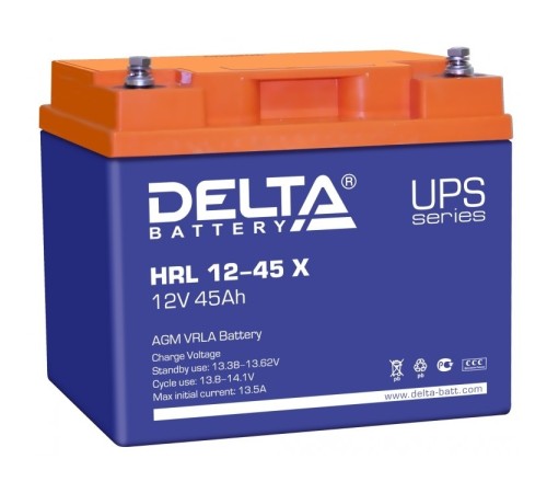 Delta HRL 12-45 X (45А\ч, 12В) свинцово- кислотный  аккумулятор
