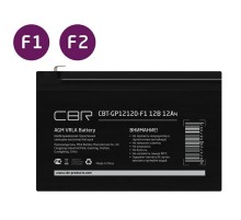 CBR Аккумуляторная VRLA батарея CBT-GP12120-F2 (12В 12Ач), клеммы F2