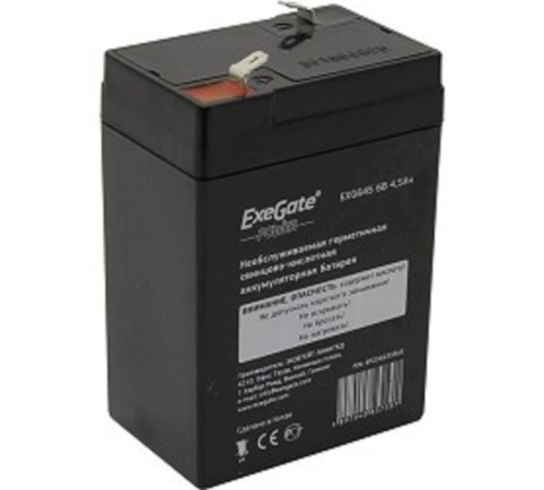 Exegate EP234535RUS Аккумуляторная батарея DT 6045 (6V 4.5Ah, клеммы F1) Exegate EP234535RUS Аккумуляторная батарея DT 6045 (6V 4.5Ah, клеммы F1)