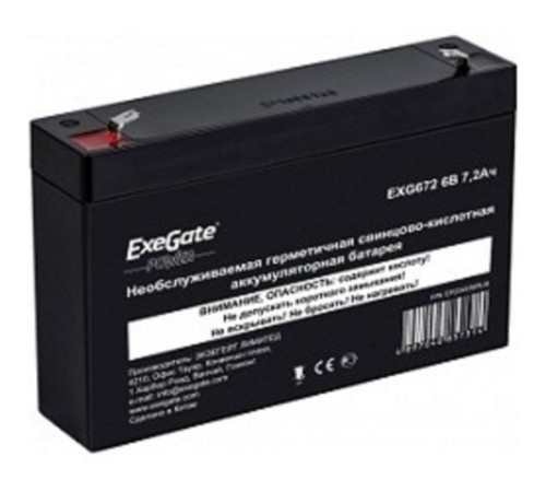 Exegate EP234536RUS Аккумуляторная батарея Exegate EXG672/GP 672, 6В 7.2Ач, клеммы F1 Exegate EP234536RUS Аккумуляторная батарея Exegate EXG672/GP 672, 6В 7.2Ач, клеммы F1