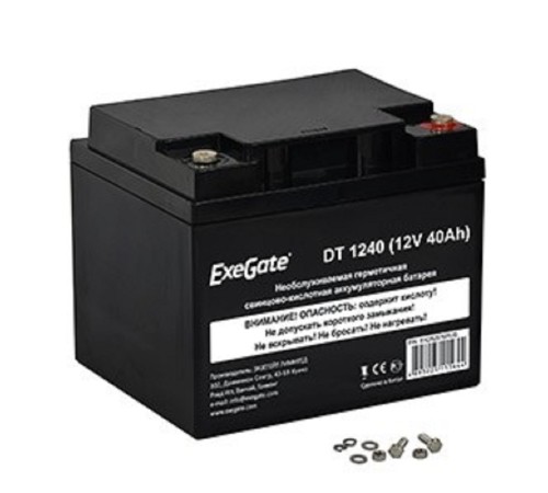 Exegate EX282976RUS Аккумуляторная батарея DT 1240 (12V 40Ah, под болт М5) Exegate EX282976RUS Аккумуляторная батарея DT 1240 (12V 40Ah, под болт М5)