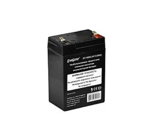 Exegate EX282943RUS Аккумуляторная батарея DT 4045 (4V 4.5Ah, клеммы F1) Exegate EX282943RUS Аккумуляторная батарея DT 4045 (4V 4.5Ah, клеммы F1)