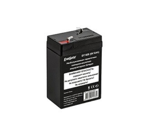 Exegate EX282950RUS Аккумуляторная батарея DT 606 (6V 6Ah, клеммы F1) Exegate EX282950RUS Аккумуляторная батарея DT 606 (6V 6Ah, клеммы F1)