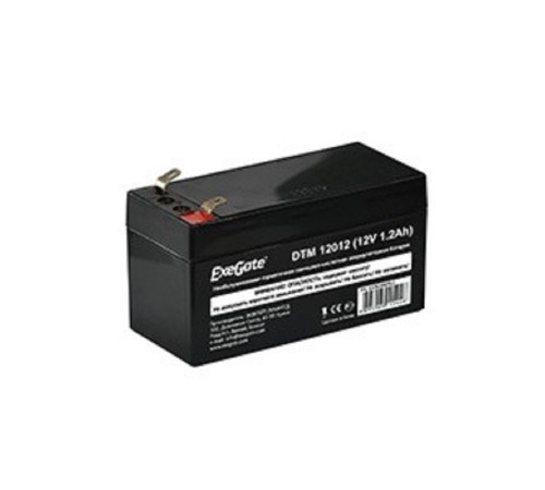 Exegate EX282956RUS Аккумуляторная батарея DTM 12012 (12V 1.2Ah, клеммы F1) Exegate EX282956RUS Аккумуляторная батарея DTM 12012 (12V 1.2Ah, клеммы F1)