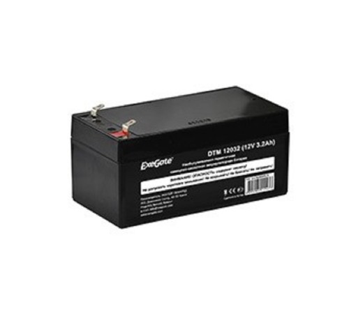 Exegate EX282959RUS Аккумуляторная батарея DTM 12032 (12V 3.2Ah, клеммы F1) Exegate EX282959RUS Аккумуляторная батарея DTM 12032 (12V 3.2Ah, клеммы F1)