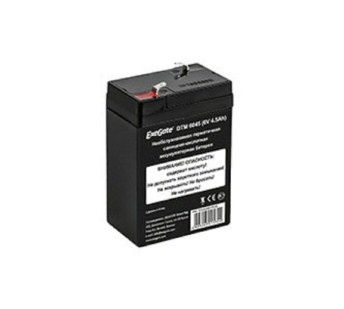 Exegate EX282947RUS Аккумуляторная батарея DTM 6045 (6V 4.5Ah, клеммы F1) Exegate EX282947RUS Аккумуляторная батарея DTM 6045 (6V 4.5Ah, клеммы F1)