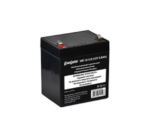 Exegate EX282962RUS Аккумуляторная батарея HR 12-5.8 (12V 5.8Ah 1223W, клеммы F1)