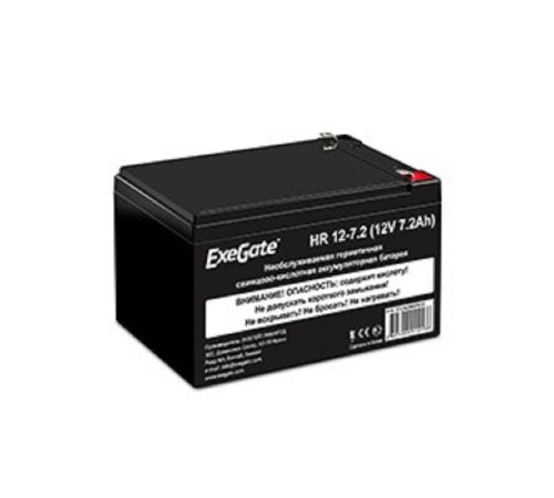 Exegate EX282965RUS Аккумуляторная батарея HR 12-7.2 (12V 7.2Ah 1227W, клеммы F2) Exegate EX282965RUS Аккумуляторная батарея HR 12-7.2 (12V 7.2Ah 1227W, клеммы F2)