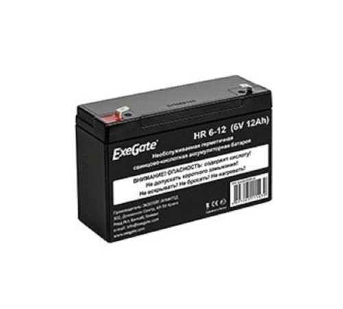 Exegate EX282955RUS Аккумуляторная батарея HR 6-12 (6V 12Ah, клеммы F1) Exegate EX282955RUS Аккумуляторная батарея HR 6-12 (6V 12Ah, клеммы F1)