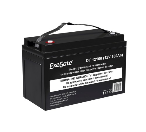 Exegate EX282985RUS Аккумуляторная батарея DT 12100 (12V 100Ah, под болт М6) Exegate EX282985RUS Аккумуляторная батарея DT 12100 (12V 100Ah, под болт М6)