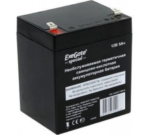 Exegate EX285964RUS Аккумуляторная батарея DT 1205 (12V 5Ah, клеммы F1) Exegate EX285964RUS Аккумуляторная батарея DT 1205 (12V 5Ah, клеммы F1)