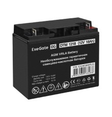 Exegate EX293360RUS Аккумуляторная батарея ExeGate DTM 1218 (12V 18Ah, клеммы F3 (болт М5 с гайкой))