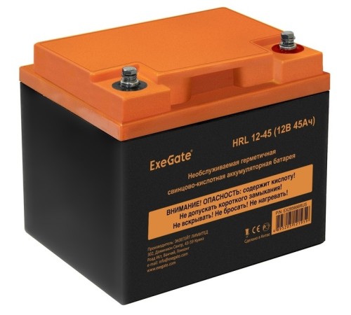 Exegate EX285666RUS Аккумуляторная батарея ExeGate HRL 12-45 (12V 45Ah, под болт М6)