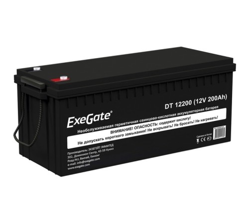 Exegate EX282991RUS Аккумуляторная батарея ExeGate DT 12200 (12V 200Ah, под болт М8)