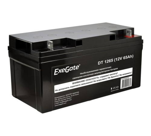 Exegate EX282980RUS Аккумуляторная батарея ExeGate DT 1265 (12V 65Ah, под болт М6) Exegate EX282980RUS Аккумуляторная батарея ExeGate DT 1265 (12V 65Ah, под болт М6)