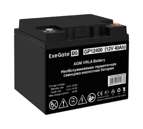 Exegate EX282978RUS Аккумуляторная батарея ExeGate GP12400 (12V 40Ah, под болт М6) Exegate EX282978RUS Аккумуляторная батарея ExeGate GP12400 (12V 40Ah, под болт М6)