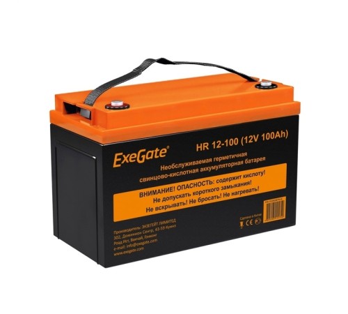Exegate EX282987RUS Аккумуляторная батарея ExeGate HR 12-100 (12V 100Ah, под болт М6)