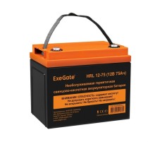 Exegate EX285653RUS Аккумуляторная батарея ExeGate HRL 12-75 (12V 75Ah, под болт М6)