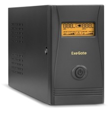 Exegate EP285479RUS ИБП ExeGate Power Smart ULB-850.LCD.AVR.EURO.RJ <850VA/480W, LCD, AVR, 2 евророзетки, RJ45/11, Black>