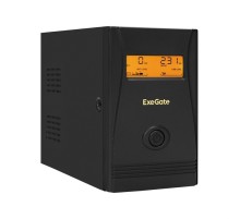 Exegate EX292776RUS ИБП ExeGate Power Smart ULB-800.LCD.AVR.2SH <800VA/480W, LCD, AVR, 2*Schuko, металлический корпус, Black>