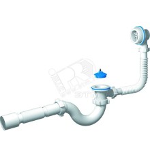 Сифон для ванны АНИ Варяг 1 1/2'x40 пластмассовый выпуск с гибкой трубой 40х50