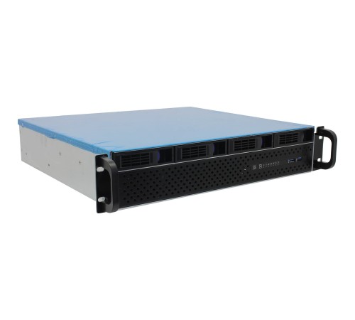 Procase ES204XS-SATA3-B-0 Корпус 2U Rack server case (4 SATA III/SAS 12Gbit hotswap HDD), черный, без блока питания, глубина 400мм, MB 12"x13"