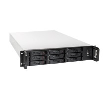 Exegate EX284961RUS Серверный корпус ExeGate Pro 2U650-HS09 <RM 19", высота 2U, глубина 650, без БП, 9xHotSwap, 2*USB>