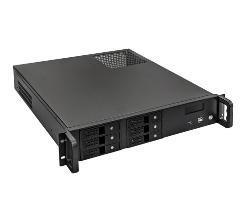 Exegate EX293332RUS Серверный корпус ExeGate Pro 2U480-HS06 <RM 19", высота 2U, глубина 480, БП 900ADS, 6xHotSwap, USB>