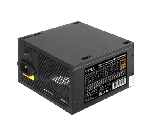 Exegate EX292209RUS Серверный БП 1100W ExeGate ServerPRO 80 PLUS® Bronze 1100PPH-SE (ATX, for 3U+ cases, APFC, КПД 89% (80 PLUS Bronze), 12cm fan, 24pin, 2x(4+4)p, 6xPCI-E, 8xSATA, 4xIDE, box, black)