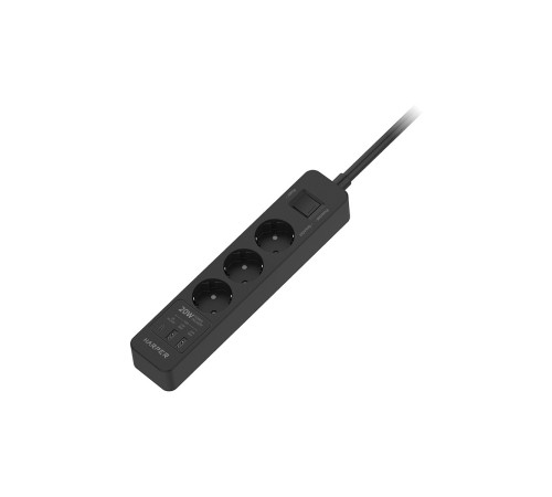 Harper Сетевой фильтр с USB зарядкой UCH-430 Black PD3.0 (3 роз.,3м., 2xUSB+1xType-C портами, 4000W) {H00003202} Harper Сетевой фильтр с USB зарядкой UCH-430 Black PD3.0 (3 роз.,3м., 2xUSB+1xType-C портами, 4000W) {H00003202}