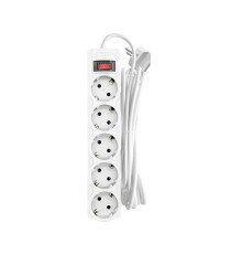 CBR Сетевой фильтр CSF 2505-5.0 White PC, 5 евророзеток, длина кабеля 5 метров, цвет белый (пакет)