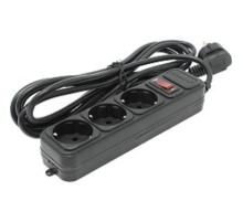 Exegate EX221179RUS Сетевой фильтр Exegate SP-3-3B (3 розетки, 3м, евровилка, черный)