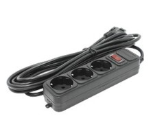 Exegate EX221182RUS Сетевой фильтр Exegate SP-3-5B (3 розетки, 5м, евровилка, черный)