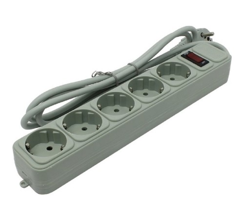 Exegate EX266862RUS Сетевой фильтр Exegate SP-5-1.5G (5 розеток, 1.5м, евровилка, светло-серый)