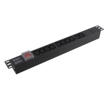 Exegate EX280859RUS Блок розеток ExeGate ServerPro PDU-19H001 Al-10С13-C14-SW, 1U, Алюм., 10 IEC 320 C13, С14