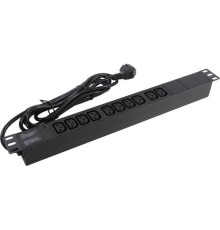 Exegate EX280863RUS Блок розеток ExeGate ServerPro PDU-19H005 Al-10C13-EU3, 19",1U,алюм, 10 IEC 320 C13, евровилка, 3м
