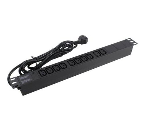 Exegate EX280863RUS Блок розеток ExeGate ServerPro PDU-19H005 Al-10C13-EU3, 19",1U,алюм, 10 IEC 320 C13, евровилка, 3м