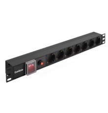Exegate EX280837RUS Блок розеток ExeGate ServerPro PDU-19H702 Al-7S-C14-SW-O, 19",1U,алюм, 7Sch, С14, защита от перегр