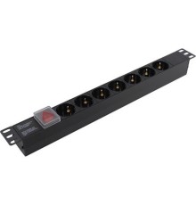 Exegate EX280838RUS Блок розеток ExeGate ServerPro PDU-19H703 Al-7S-C20-SW, 19",1U,алюм, 7 Schuko, С20