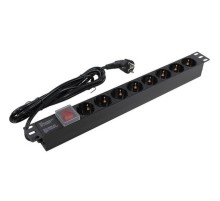 Exegate EX280844RUS Блок розеток ExeGate ServerPro PDU-19H805 Al-8S-EU3-SW, 19",1U,алюм, 8Schuko, евровилка, 3м